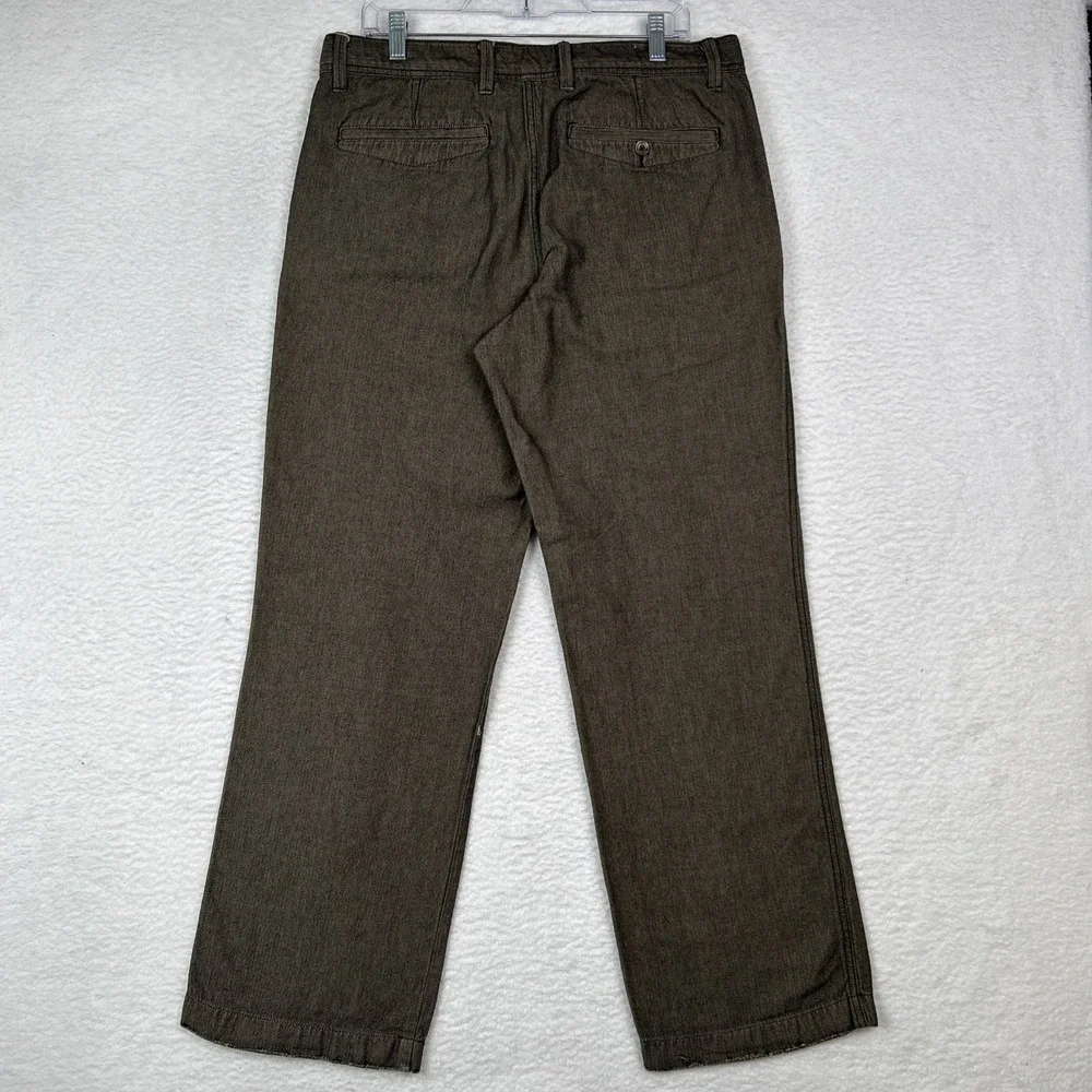 VTG Old Navy Mens Size 34x32 Loose Fit Baggy Y2k Wide Brown Khakis Dark Wash